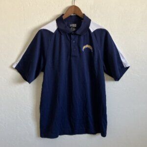 LA Chargers NFL Polo Shirt Football Mens Large Blue Logo Team Apparel FLAW
